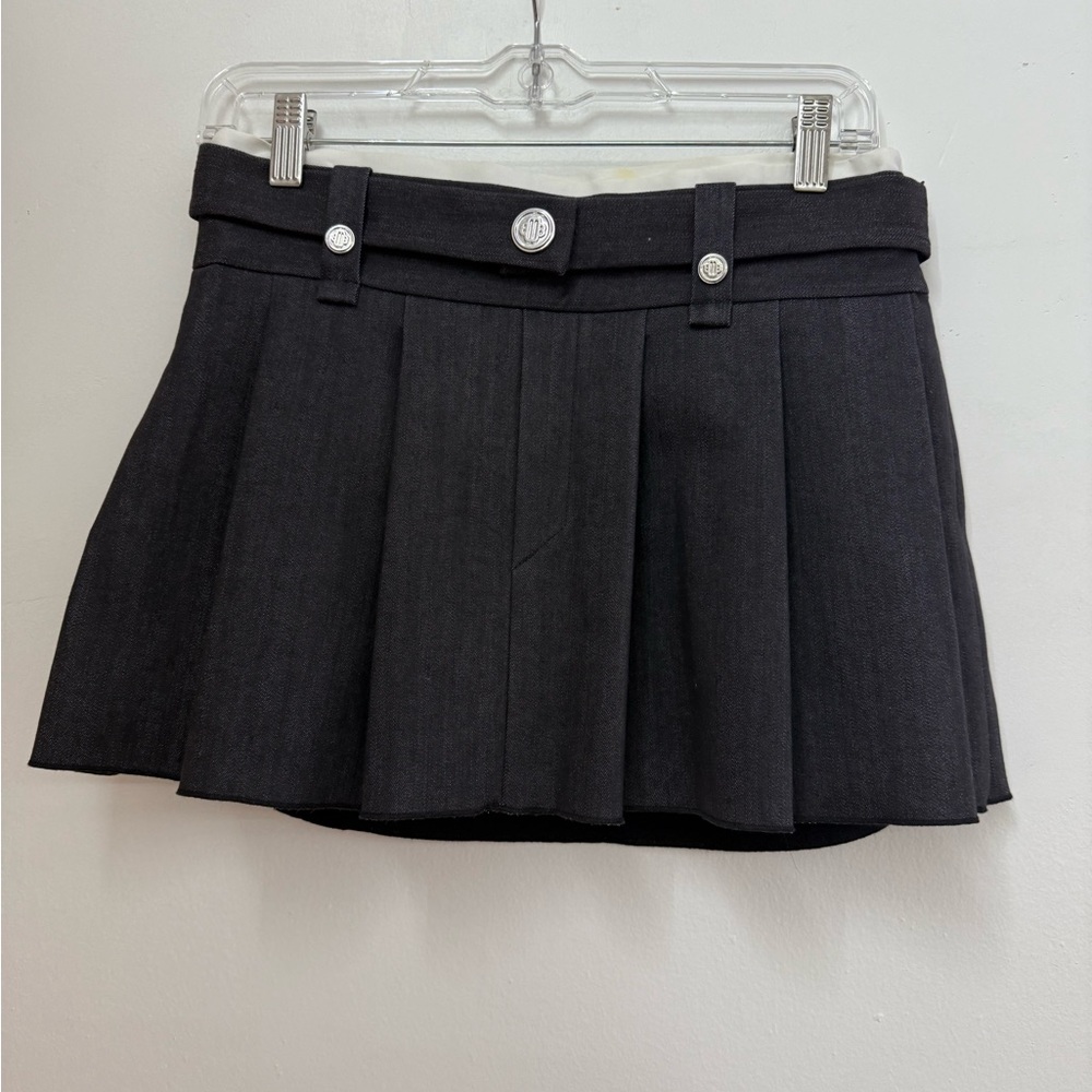 Black Pleated Mini Skirt